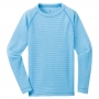 Mont-bell ZEO-LINE M.W. Round Neck Shirt兒童中厚長袖圓領保暖內搭衣 水藍135/150