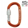 義大利 Climbing Technology O型鋁合金有鎖鉤環 2C46300WBC 橘色
