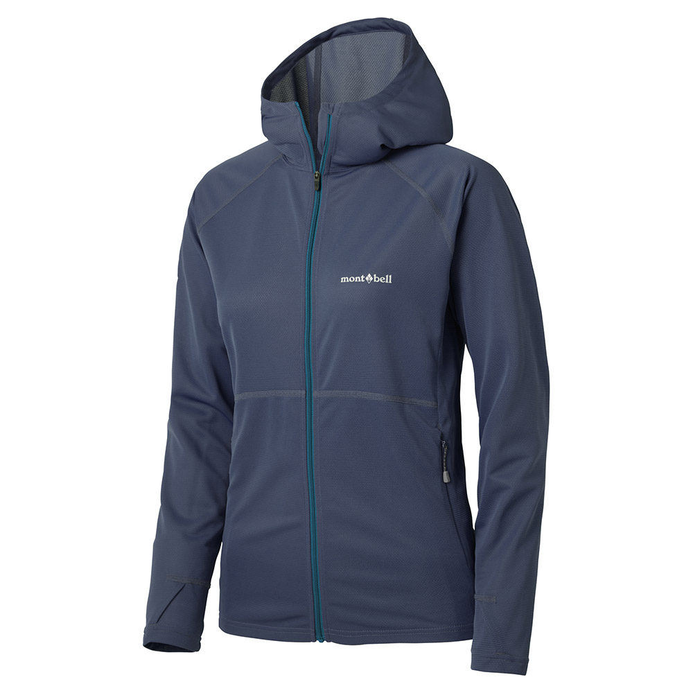 Mont-bell Cool Full-Zip Hoodle 長袖排汗連帽外套 女款 #1114637 DGY/深灰 活動優惠價