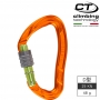 義大利 Climbing Technology D型鋁合金有鎖鉤環 2C39400WBM 橘色