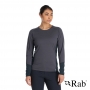 英國RAB Syncrino Base LS Tee 羊毛混紡長袖排汗衣 女款 石墨灰